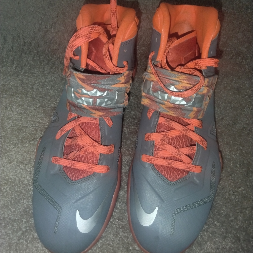 LeBron James Nikes Orange and Gray size 11